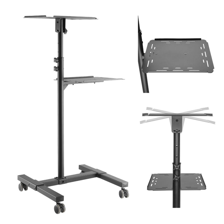 Moble Projektor-/Laptop-Tisch „Maclean“, höhenverstellbar, aus Stahl, max. 10 kg, MC-207