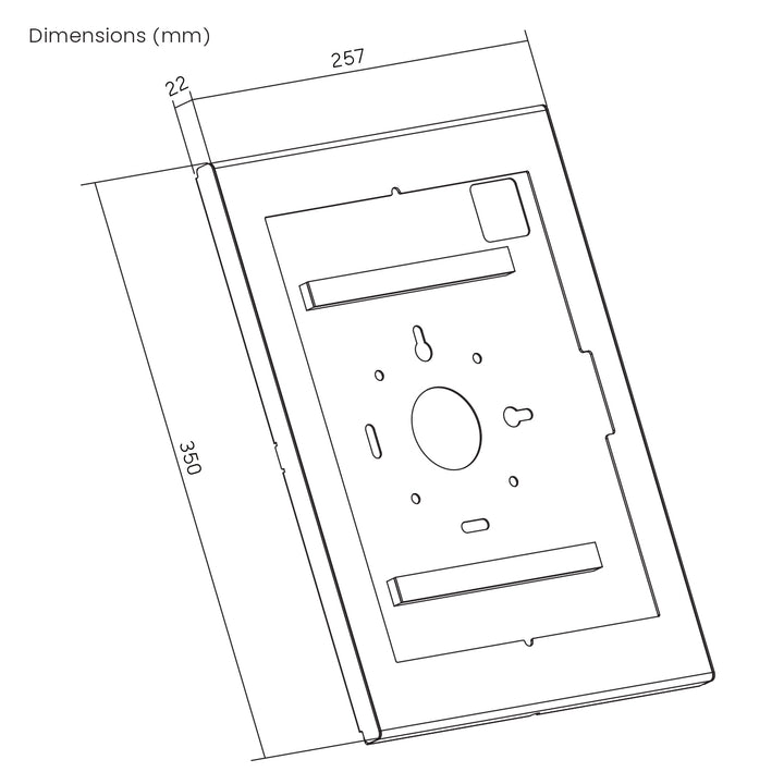 Maclean-Werbehalterung für Tablets, mit Verriegelung, 12,4"–13", iPad Air/Pro, Samsung Tab S10+/S9+/S8+/S7+, 257 × 350 × 22 mm, MC-950 B