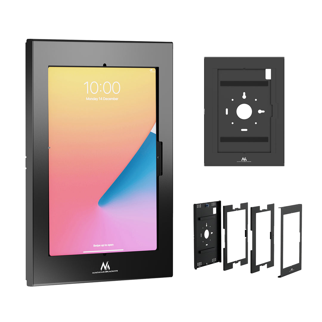 Maclean-Werbehalterung für Tablets, mit Verriegelung, 12,4"–13", iPad Air/Pro, Samsung Tab S10+/S9+/S8+/S7+, 257 × 350 × 22 mm, MC-950 B