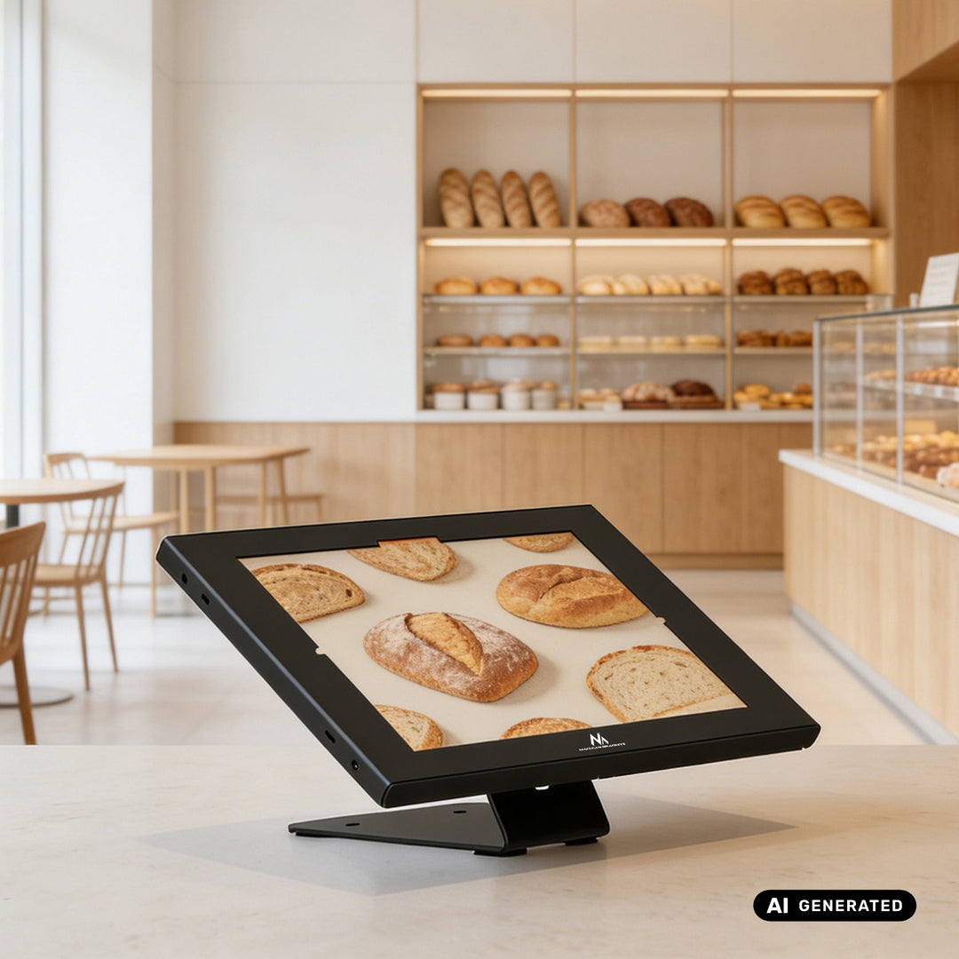 Maclean-Werbehalterung für Tablets, mit Verriegelung, 12,4"–13", iPad Air/Pro, Samsung Tab S10+/S9+/S8+/S7+, 257 × 350 × 22 mm, MC-956 B