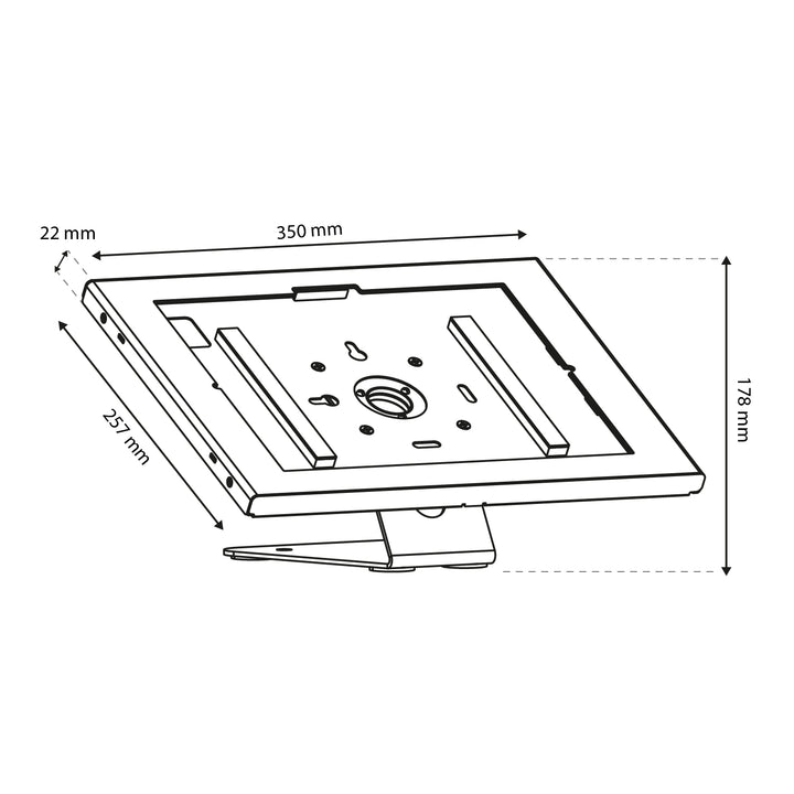 Maclean-Werbehalterung für Tablets, mit Verriegelung, 12,4"-13", iPad Air/Pro, Samsung Tab S10+/S9+/S8+/S7+, 257 x 350 x 22 mm, MC-956 W