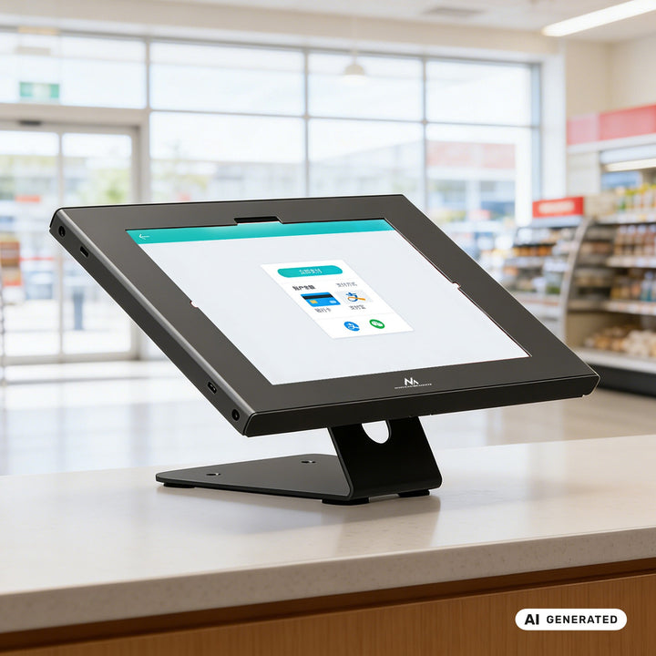 Maclean-Werbehalterung für Tablets, mit Verriegelung, 10,9"–11", iPad Air/Pro, Samsung Tab A- und S-Serie, 220 × 323 × 22 mm, MC-957 B