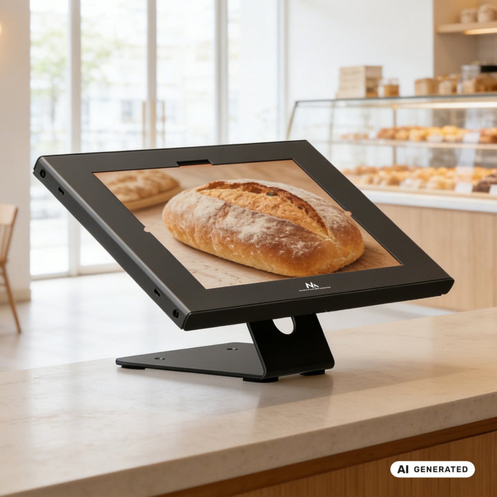 Maclean-Werbehalterung für Tablets, mit Verriegelung, 10,9"–11", iPad Air/Pro, Samsung Tab A- und S-Serie, 220 × 323 × 22 mm, MC-957 B