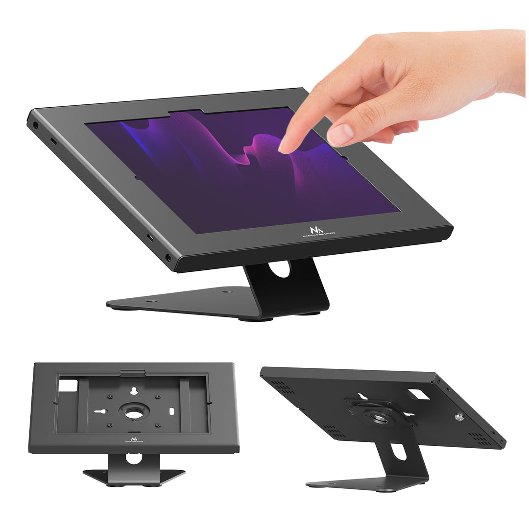 Maclean-Werbehalterung für Tablets, mit Verriegelung, 10,9"–11", iPad Air/Pro, Samsung Tab A- und S-Serie, 220 × 323 × 22 mm, MC-957 B