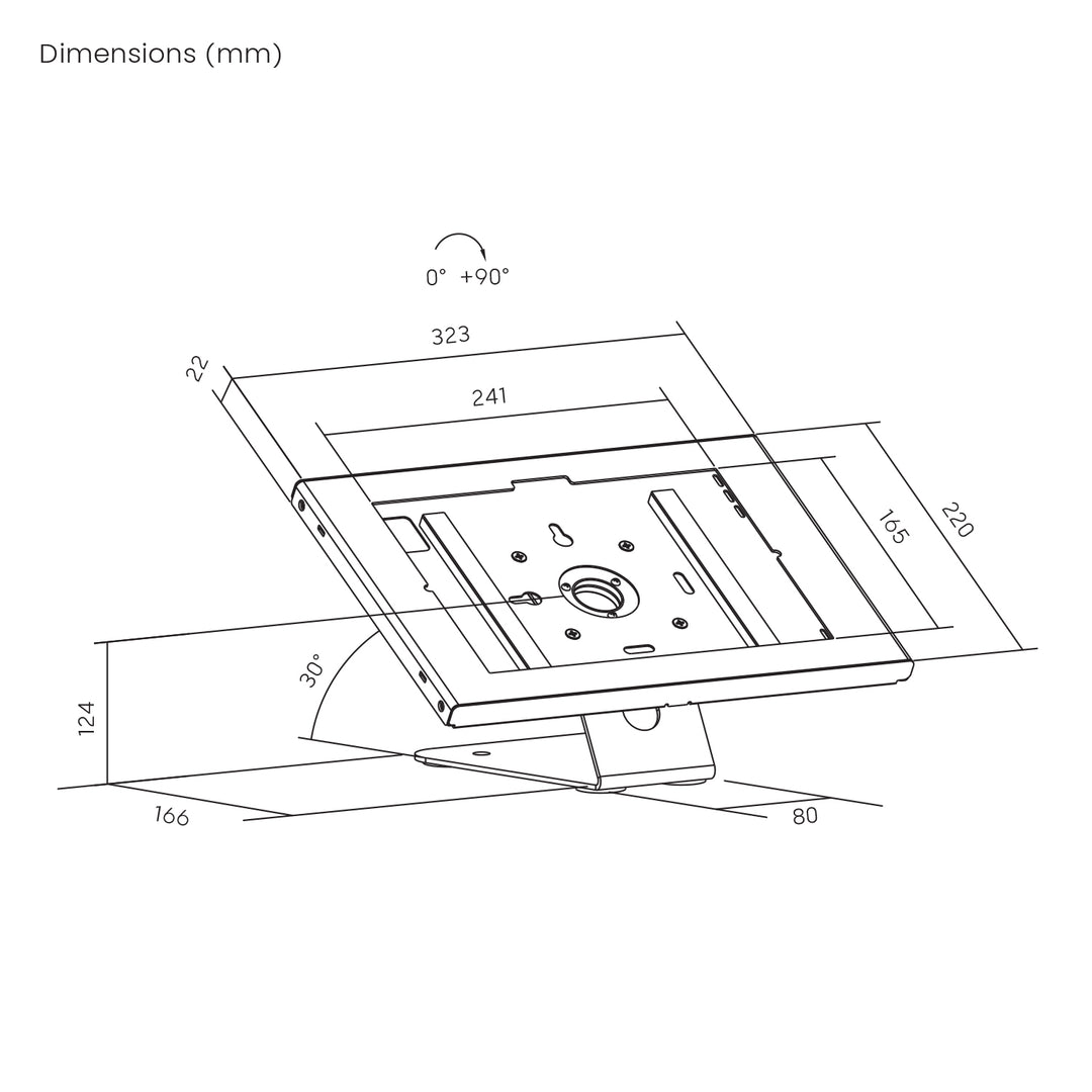 Maclean-Werbehalterung für Tablets, mit Verriegelung, 10,9"–11", iPad Air/Pro, Samsung Tab A- und S-Serie, 220 × 323 × 22 mm, MC-957 W