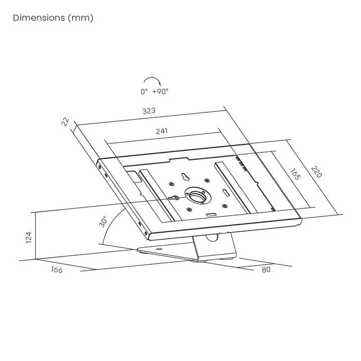 Maclean-Werbehalterung für Tablets, mit Verriegelung, 10,9"–11", iPad Air/Pro, Samsung Tab A- und S-Serie, 220 × 323 × 22 mm, MC-957 W