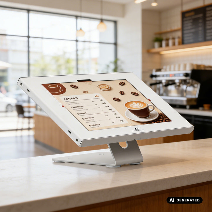 Maclean-Werbehalterung für Tablets, mit Verriegelung, 10,9"–11", iPad Air/Pro, Samsung Tab A- und S-Serie, 220 × 323 × 22 mm, MC-957 W