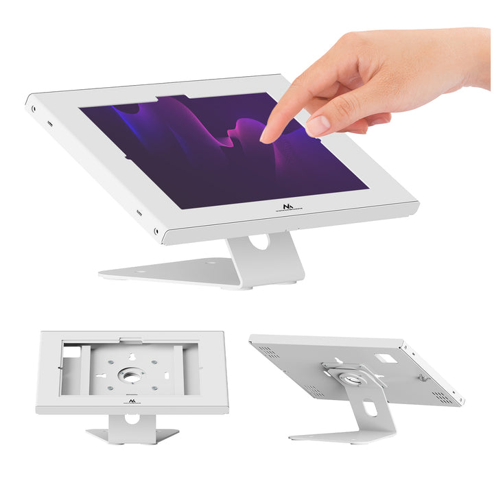 Maclean-Werbehalterung für Tablets, mit Verriegelung, 10,9"–11", iPad Air/Pro, Samsung Tab A- und S-Serie, 220 × 323 × 22 mm, MC-957 W