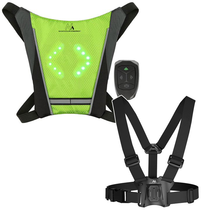 Rucksack mit LED-Signalleuchte, mit Fernbedienung, wasserdicht: Fernbedienung IPx5, Rucksack IPX2 + universelle Sportgurte, für Handy, Kamera, GoPro-Kamera und andere Geräte, drehbarer Halter, MC-294