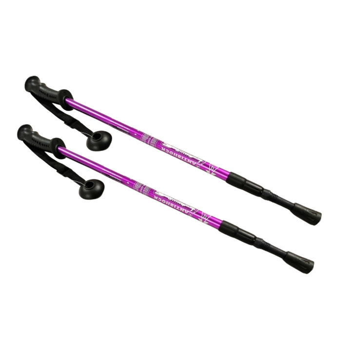 Nordic Walking Stöcke aus Aluminium, 65–135 cm, teleskopisch, violett