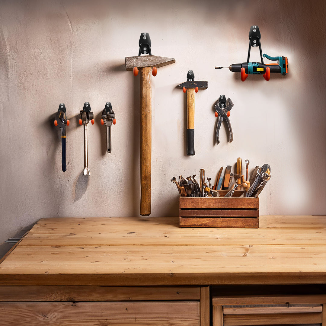 Maclean Wandhalterung/-aufhänger für Reifen, Gartengeräte, Leitern, Schläuche, Fahrräder, max. Belastung 25 kg, MC-444, 3 Stück