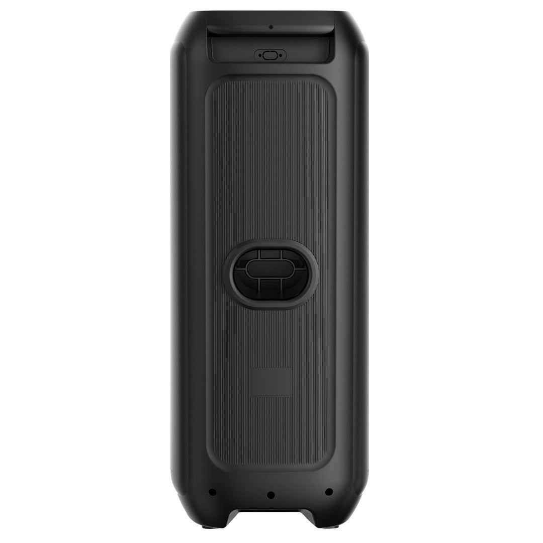 Großer Bluetooth-Lautsprecher, 120 W RMS/1400 W PMPO, zwei 8-Zoll-Lautsprecher, Equalizer, Karaoke-Funktion, MP3/microSD-Karten, USB, AUX, BT 5.3+EDR, Display, LED, integrierter Akku, Fernbedienung, MT3185