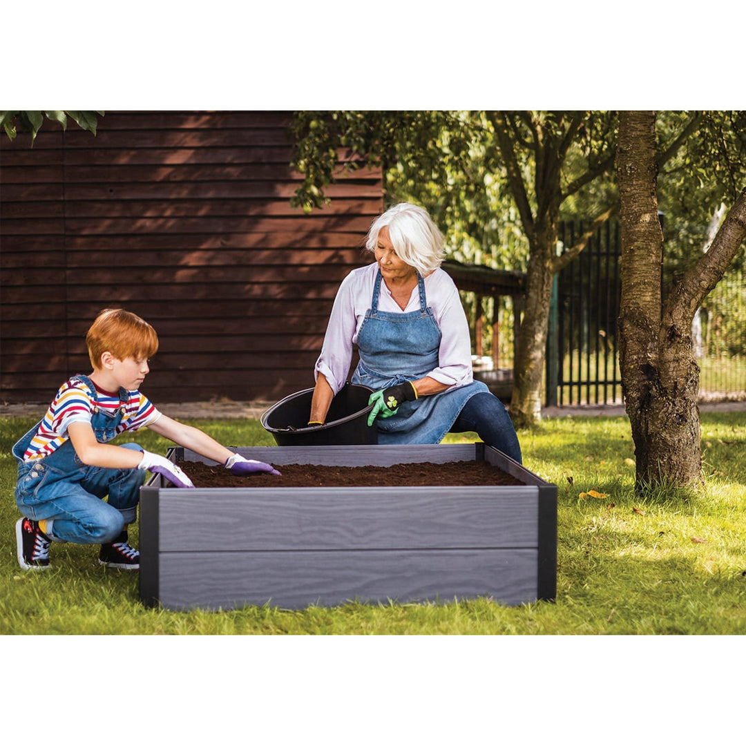 Gartenumrandung Keter Maple, Kunststoff, Farbe grau, Maße 106 x 106 x 32 cm, witterungsbeständig, 249298