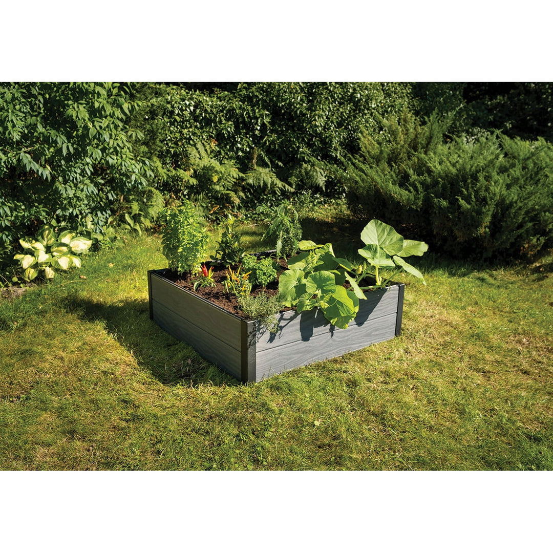 Gartenumrandung Keter Maple, Kunststoff, Farbe grau, Maße 106 x 106 x 32 cm, witterungsbeständig, 249298
