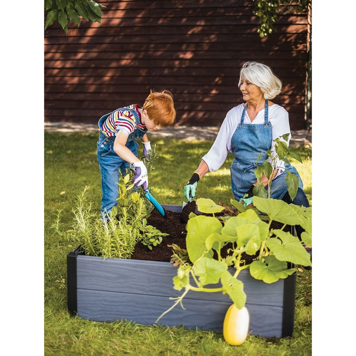 Gartenumrandung Keter Maple, Kunststoff, Farbe grau, Maße 106 x 106 x 32 cm, witterungsbeständig, 249298