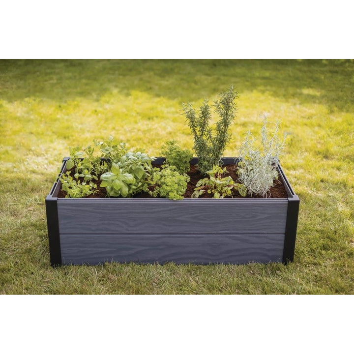 Gartenumrandung Keter Maple, Kunststoff, Farbe grau, Maße 106 x 50 x 32 cm, witterungsbeständig, 249296