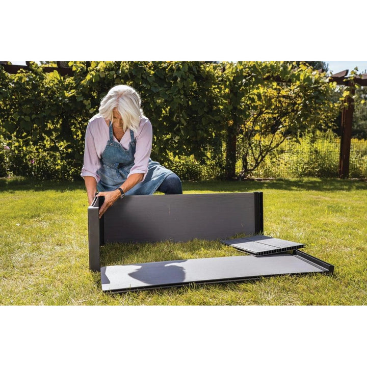 Gartenumrandung Keter Maple, Kunststoff, Farbe grau, Maße 106 x 50 x 32 cm, witterungsbeständig, 249296