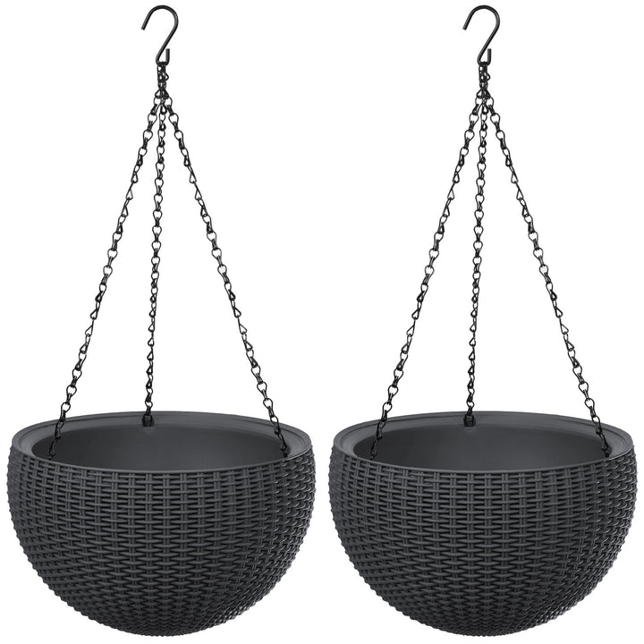 Hängepflanzgefäß Keter Sphere Planter, Farbe Anthrazit, 2 Stück