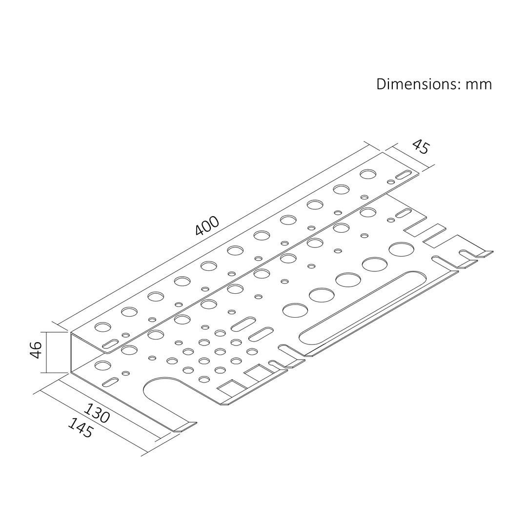Maclean Wandorganizer / Werkzeugregal, schwarz, Maße 40 x 14,5 x 4,6 cm, max. 30 kg, MC-141