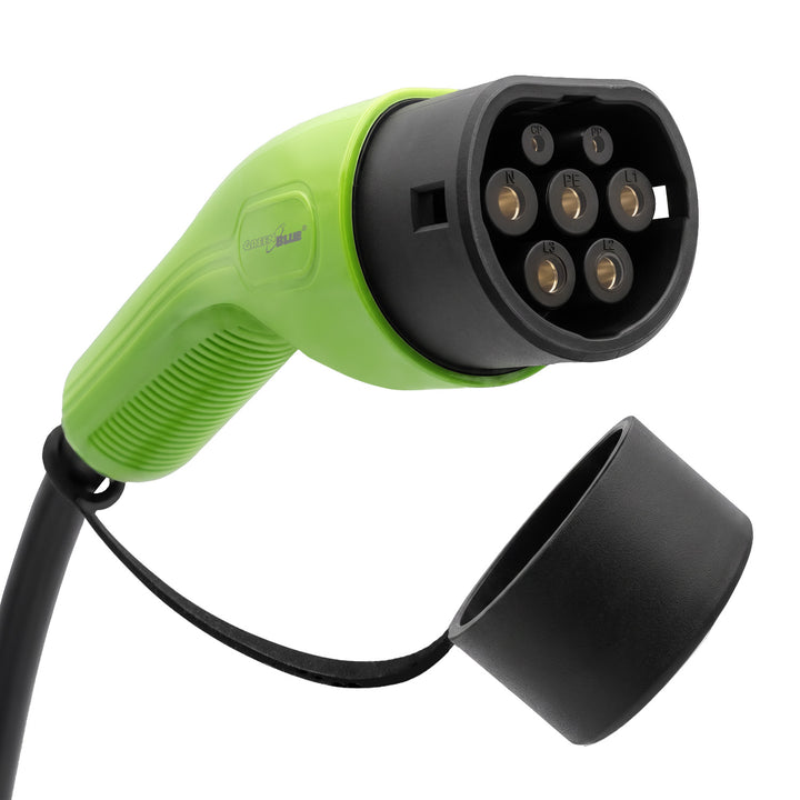 GreenBlue-Ladegerät für Elektrofahrzeuge (EV) und Plug-in-Hybridfahrzeuge (PHEV), tragbar, Typ 2, Kabellänge 6,8 m, IP65, 11 kW, 220–380 V Wechselstrom, 50/60 Hz, 16 A, 3-phasig, GB1100