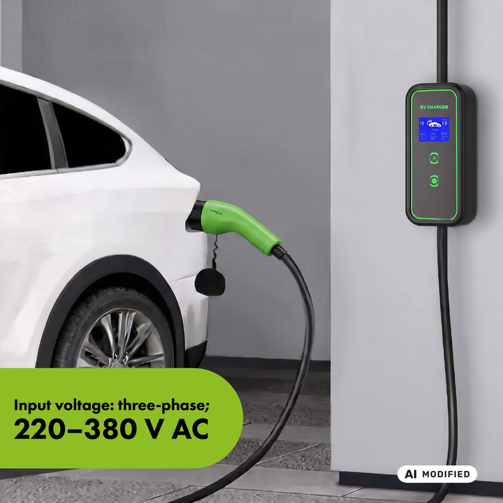GreenBlue-Ladegerät für Elektrofahrzeuge (EV) und Plug-in-Hybridfahrzeuge (PHEV), tragbar, Typ 2, Kabellänge 6,8 m, IP65, 11 kW, 220–380 V Wechselstrom, 50/60 Hz, 16 A, 3-phasig, GB1100