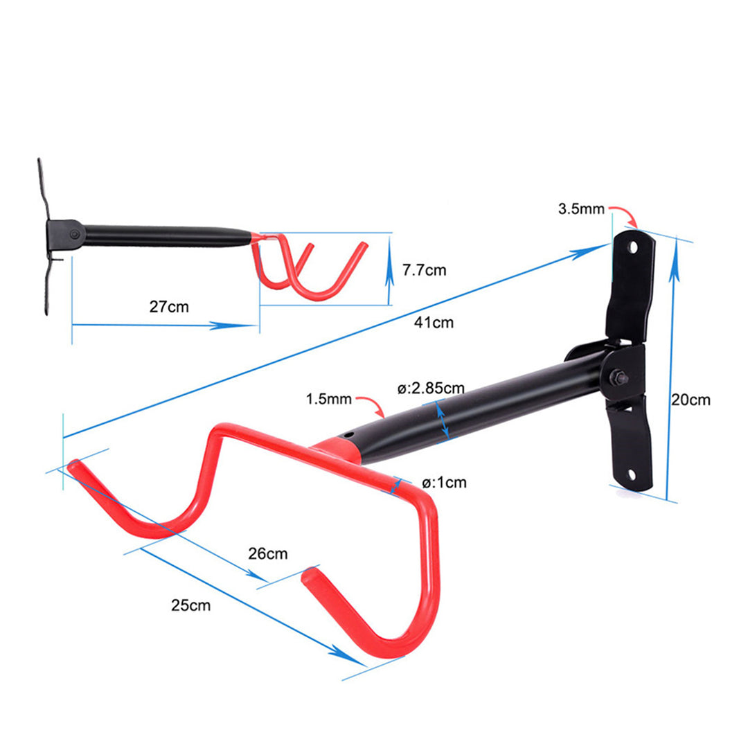Maclean Fahrradhalterung / Wandhalterung, horizontal, Stahl, max. Belastbarkeit 30 kg, MC-430, 3 Stück