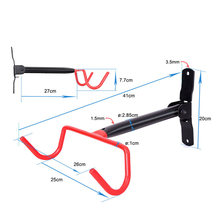 Maclean Fahrradhalterung / Wandhalterung, horizontal, Stahl, max. Belastbarkeit 30 kg, MC-430, 3 Stück