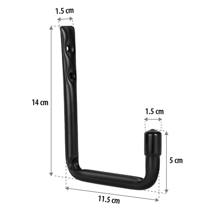 6er-Set Maclean-Wandhalterungen für Reifen, Räder, Leitern, Fahrräder, aus Stahl, max. Belastbarkeit 22 kg/Halterung, MC-488