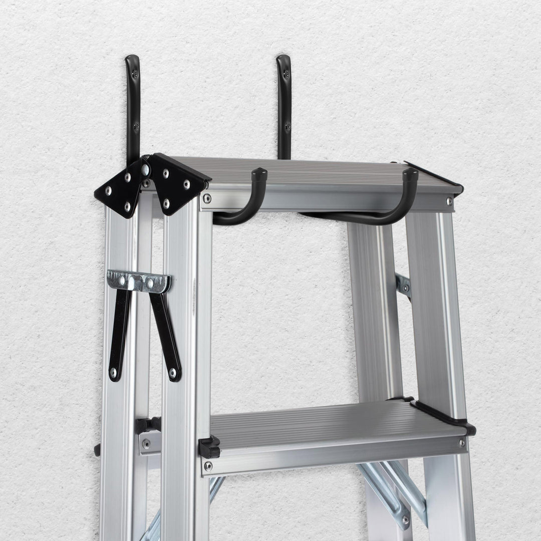 Set mit 6 Wandhaltern Maclean für Reifen, Räder, Leitern, Fahrräder, aus Stahl, max. Belastbarkeit 22 kg/Halter, MC-487