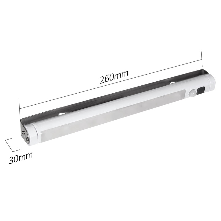 2x Maclean LED-Küchenleuchte, Unterbauleuchte mit 9 SMD-LEDs, batteriebetrieben, PIR-Sensor (Ein/Aus), MCE166 + 6x Batterie R-06 R06 AA LR06 1,5 V VARTA Longlife Power