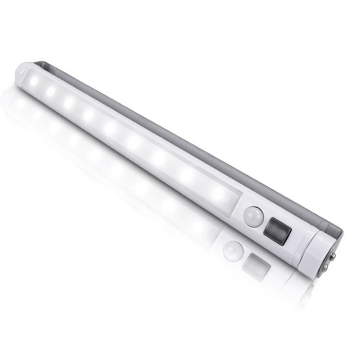 2x Maclean LED-Küchenleuchte, Unterbauleuchte mit 9 SMD-LEDs, batteriebetrieben, PIR-Sensor (Ein/Aus), MCE166 + 6x Batterie R-06 R06 AA LR06 1,5 V VARTA Longlife Power