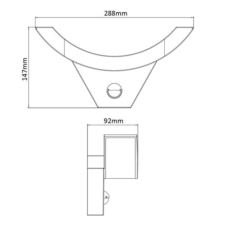 Maclean LED-Leuchte mit Bewegungsmelder, Infrarot-Bewegungsmelder, Farbe: Grau, 10 W, IP54, 800 lm, MCE290 GR, 2 Stück