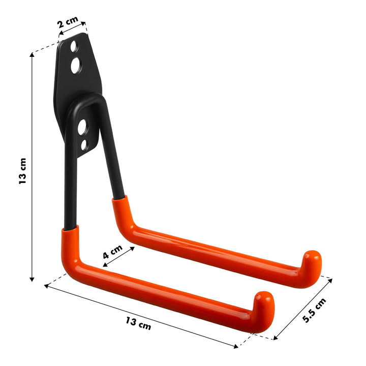 Wandhalterung / Wandhaken für die Garage von Maclean, für Reifen, Gartengeräte, Leiter, Schläuche, Fahrrad, max. Belastbarkeit 50 kg, MC-443, 4 Stück