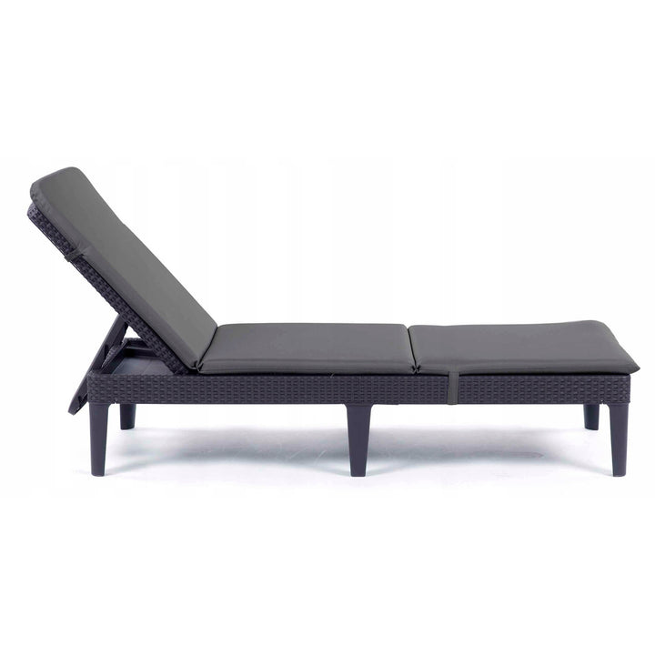 Kissen für Liegestuhl Jaipur, Farbe Dunkelgrau, Stoff S-500, Größe 190 x 60 cm, zwei Befestigungssysteme, wasserabweisend, vollständig waschbar, S-49