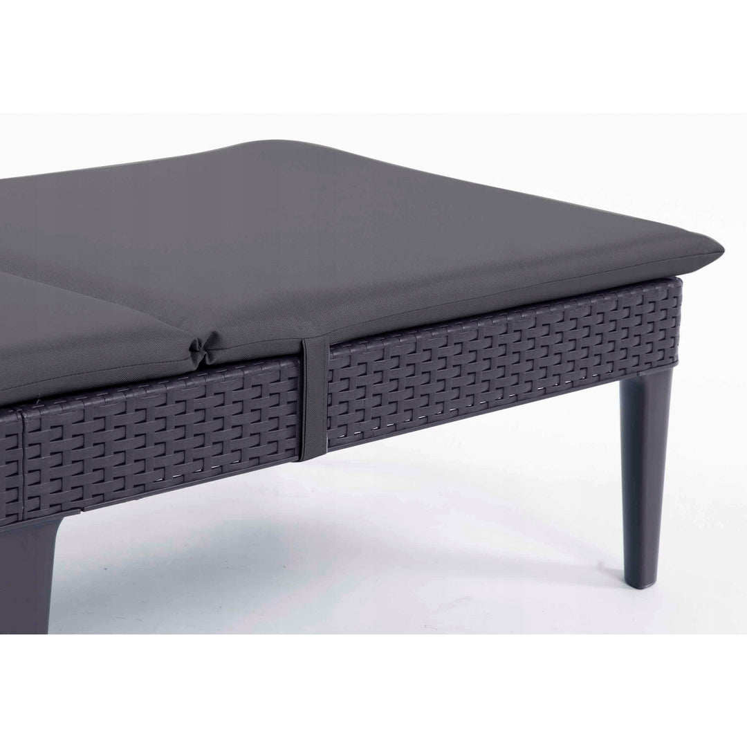 Kissen für Liegestuhl Jaipur, Farbe Dunkelgrau, Stoff S-500, Größe 190 x 60 cm, zwei Befestigungssysteme, wasserabweisend, vollständig waschbar, S-49