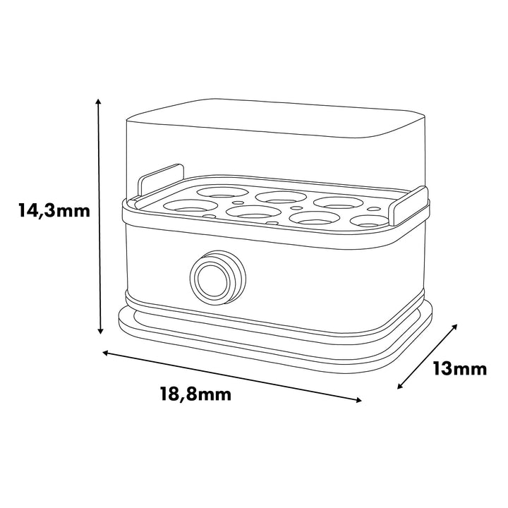GreenBlue Eierkocher, Leistung 200 W, für bis zu 6 Eier, Messbecher, 220–240 V~, 50/60 Hz, GB359