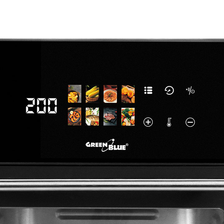 GreenBlue AIR FRYER Heißluftfritteuse, 1800 W, 10 l Fassungsvermögen, 8 Programme, Zubehör, Timer, GB950 + 100 Stück 16-cm-Papierbeutel