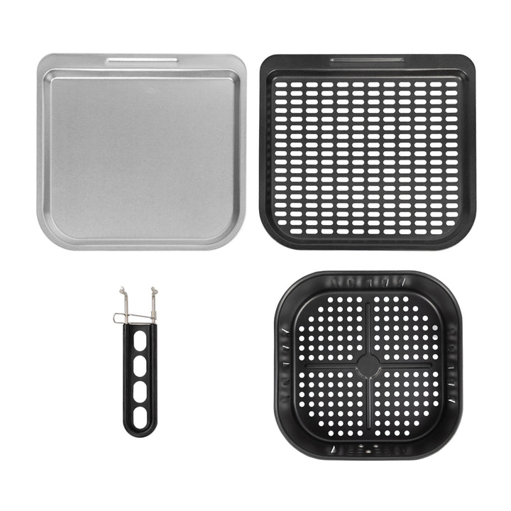 GreenBlue AIR FRYER Heißluftfritteuse, 1800 W, 10 l Fassungsvermögen, 8 Programme, Zubehör, Timer, GB950 + 100 Stück 16-cm-Papierbeutel