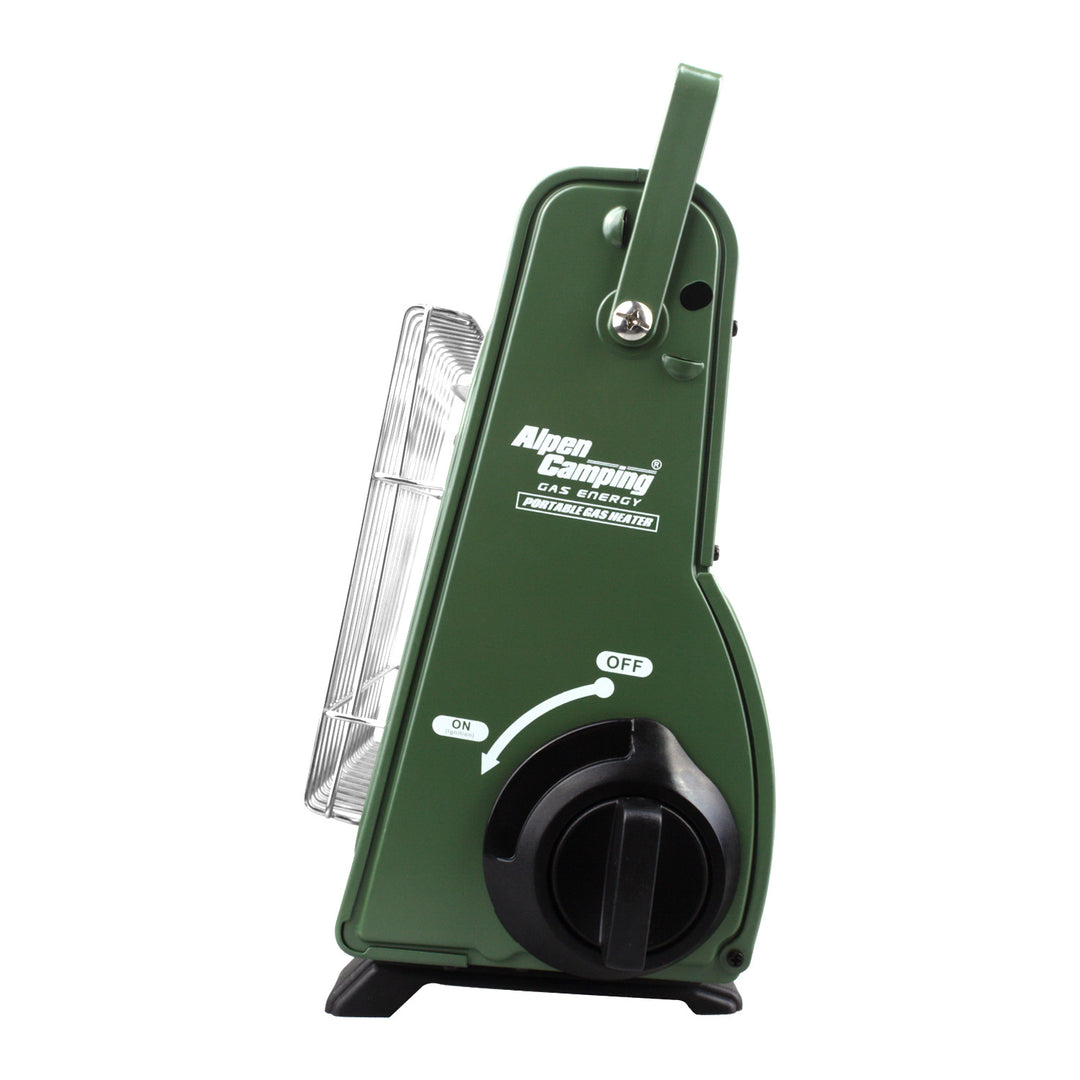 Tragbarer Gaskocher von Alpen Camping, 2-in-1, Gasverbrauch 124 g/h, piezoelektrische Zündung, ICELAND IK-1000 PRO+ 4x 227-g-Gaskartusche von GreenBlue. Zertifikat: Pi 0875, entspricht der Norm EN 417