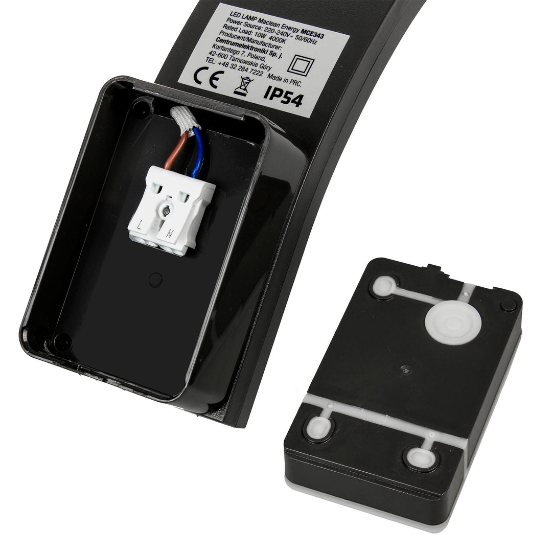 Maclean LED-Fassadenleuchte, 800 lm, IP54, 10 W, Tageslichtweiß (4000 K), Farbe: Schwarz, MCE343 B, 2 Stück