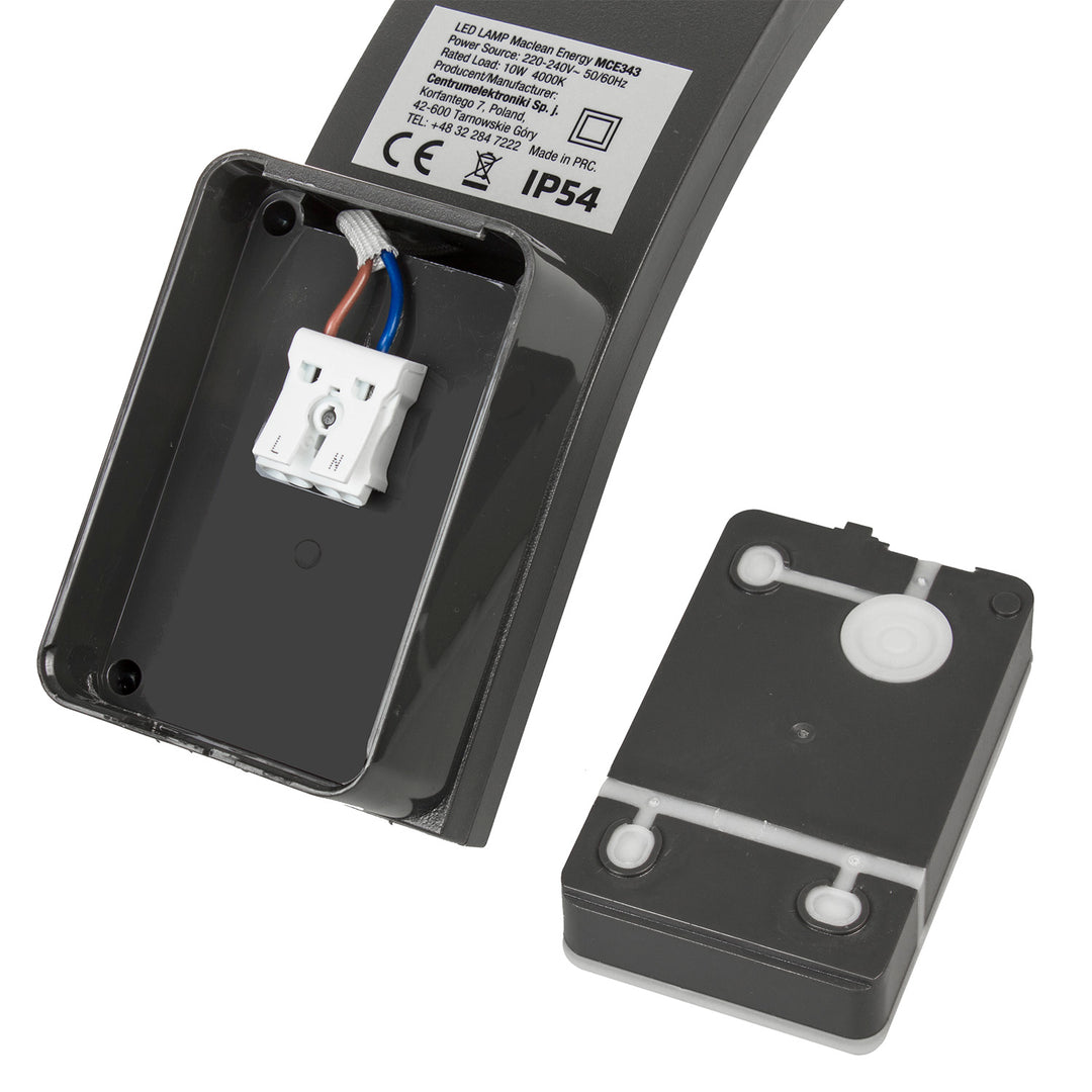 Maclean LED-Fassadenleuchte, 800 lm, 10 W, Lichtfarbe: Tagesweiß (4000 K), Farbe: Grau, MCE343 GR, 2 Stück