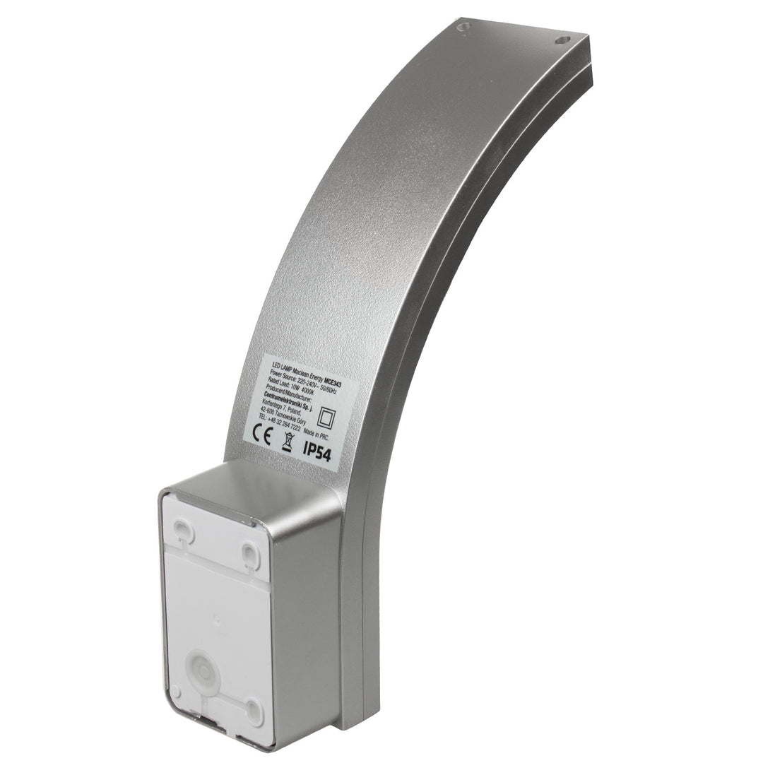 Maclean LED-Fassadenleuchte, 800 lm, IP54, 10 W, Tageslichtweiß (4000 K), silberfarben, MCE343 SV, 2 Stück