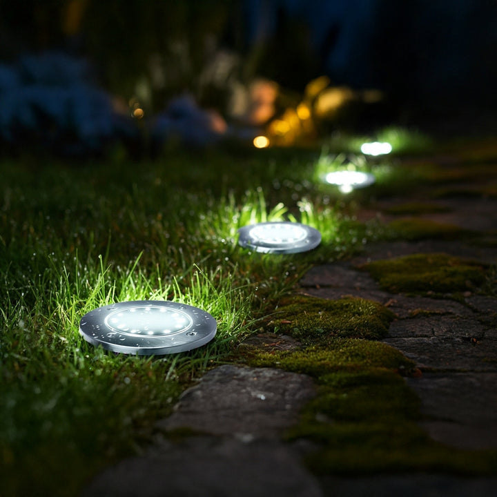 Maclean IP44 Solar-LED-Garten-Einfahrtsleuchte, 12 SMD-LEDs, 4000 K, Ni-MH 600 mAh, 0,7 W, MCE318, 4 Stück