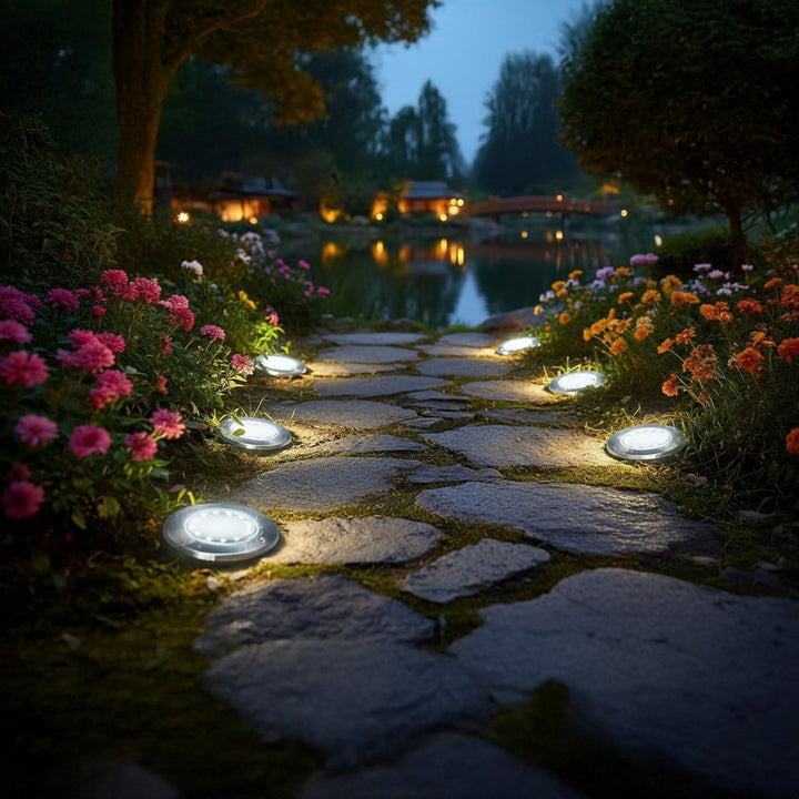 Maclean IP44 Solar-LED-Garten-Einfahrtsleuchte, 12 SMD-LEDs, 4000 K, Ni-MH 600 mAh, 0,7 W, MCE318, 4 Stück