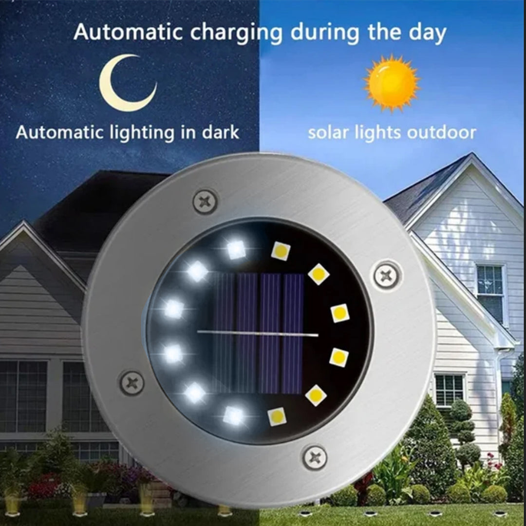 Maclean IP44 Solar-LED-Garten-Einfahrtsleuchte, 12 SMD-LEDs, 4000 K, Ni-MH 600 mAh, 0,7 W, MCE318, 4 Stück