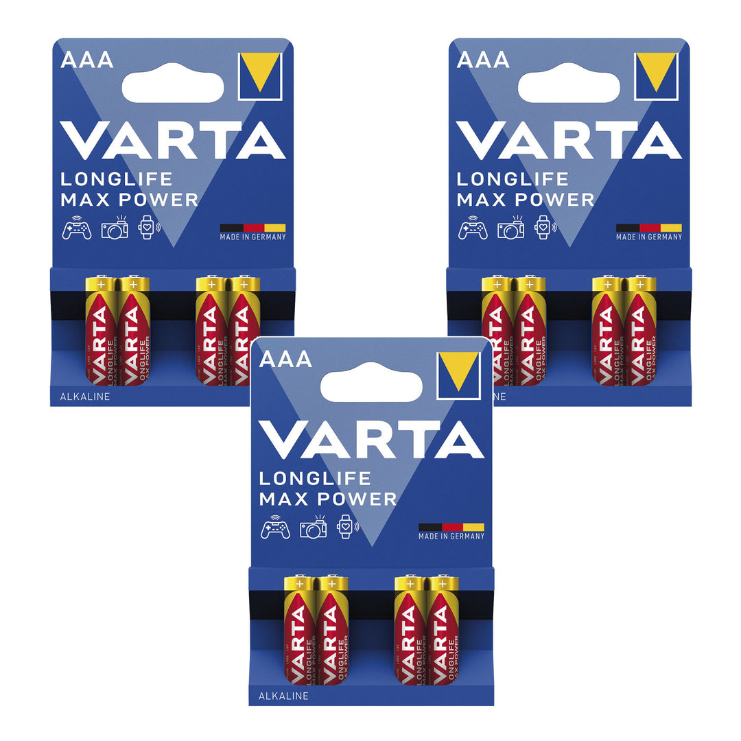 12x R-03/R03/AAA-Alkalibatterie 1,5 V, Varta Longlife Max Power