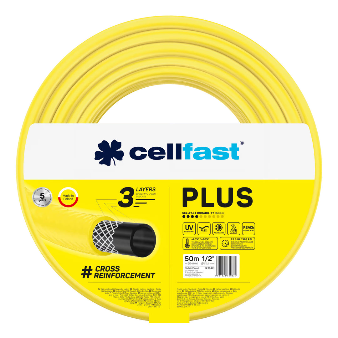Schlauchwagen Cellfast Aluplus 1/2" 60 m + Gartenschlauch Cellfast Plus 1/2" 50 m
