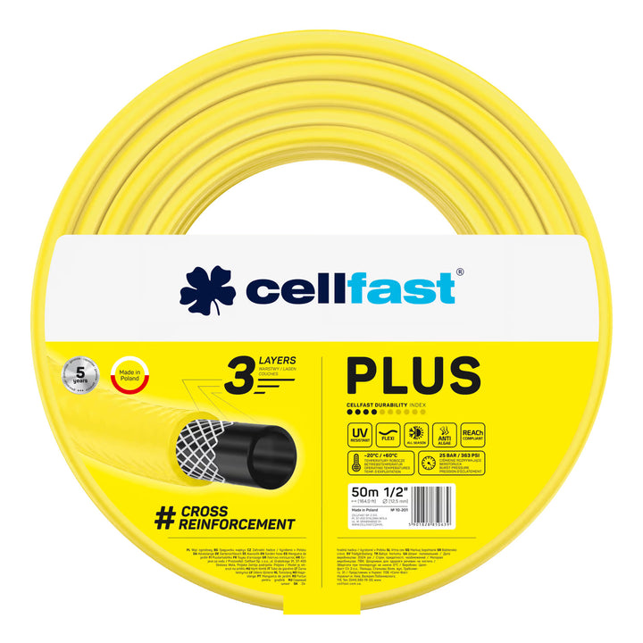 Schlauchwagen Cellfast Aluplus 1/2" 60 m + Gartenschlauch Cellfast Plus 1/2" 50 m