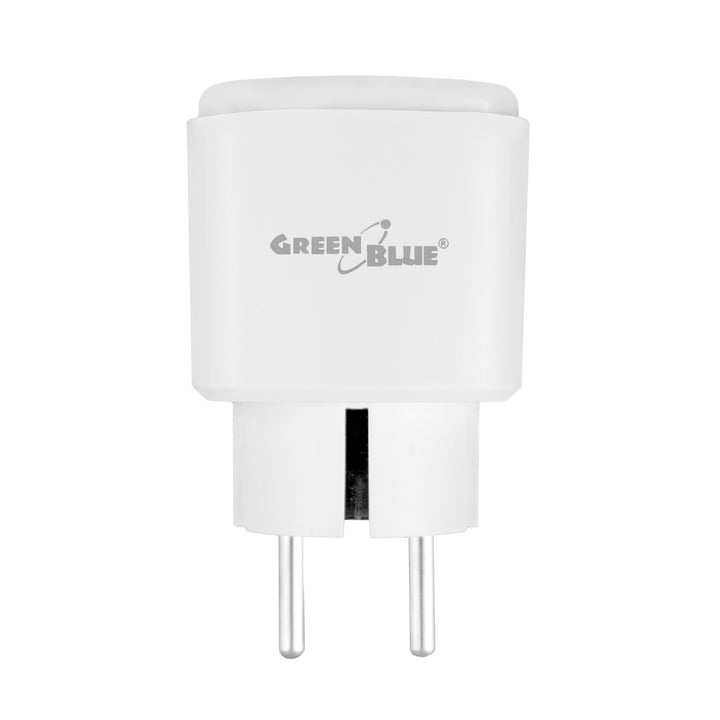 Ferngesteuerte WLAN-Steckdose von GreenBlue, Android/iOS/Alexa/Google Home, Timer, Leistungsmesser, max. 16 A/3840 W, GB735 W, 2 Stück