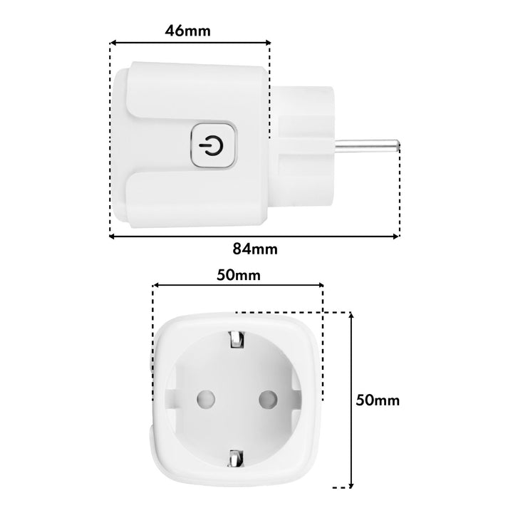 Ferngesteuerte WLAN-Steckdose von GreenBlue, Android/iOS/Alexa/Google Home, Timer, Leistungsmesser, max. 16 A/3840 W, GB735 W, 2 Stück